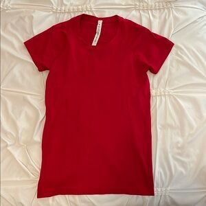 Red Lululemon Swiftly Tech Short-Sleeve Shirt